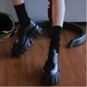 Gothic Shiny Leather Shoes Vegan Leather