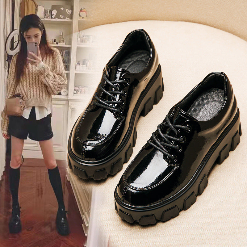 Gothic Shiny Leather Shoes Vegan Leather