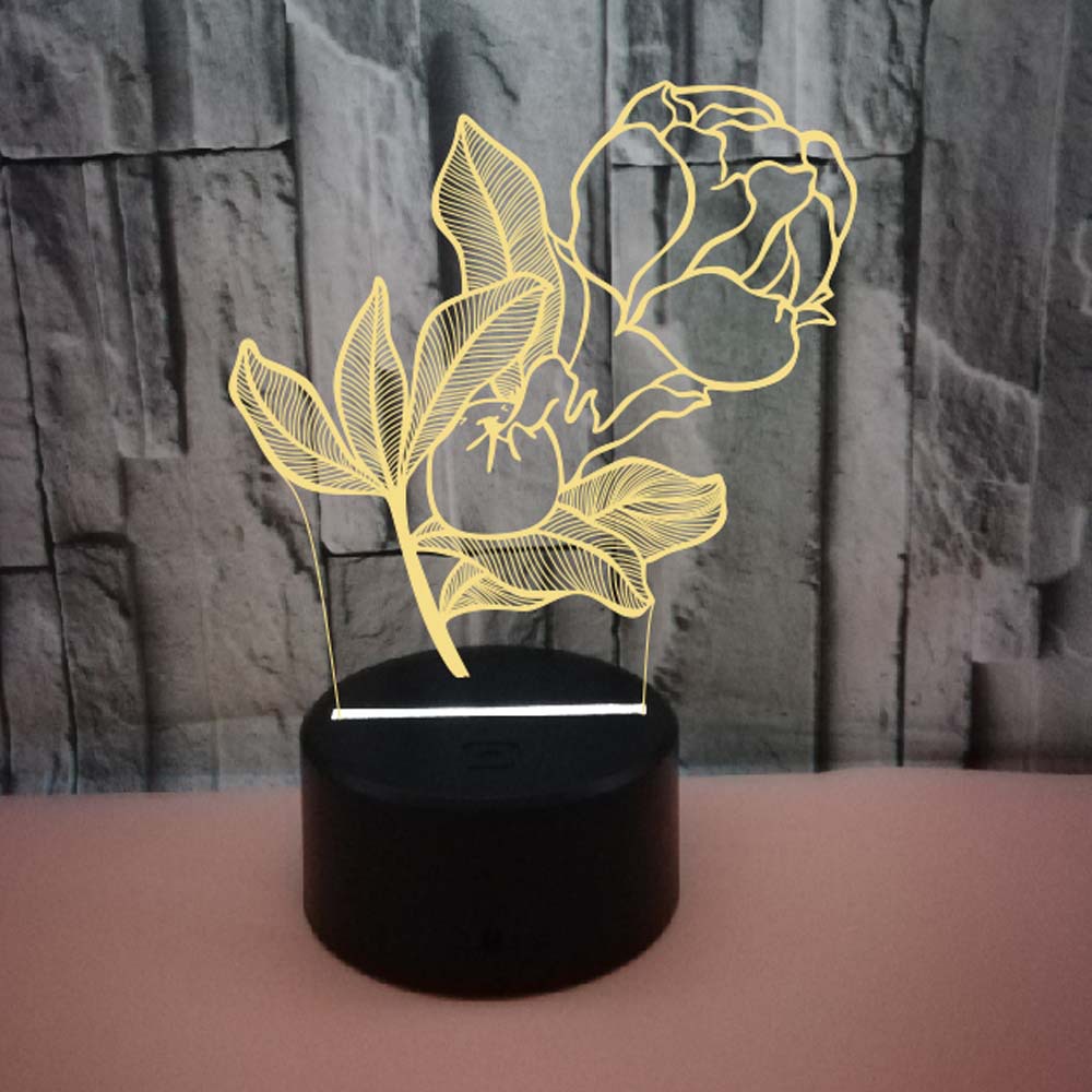 3D Rose Hologram Light