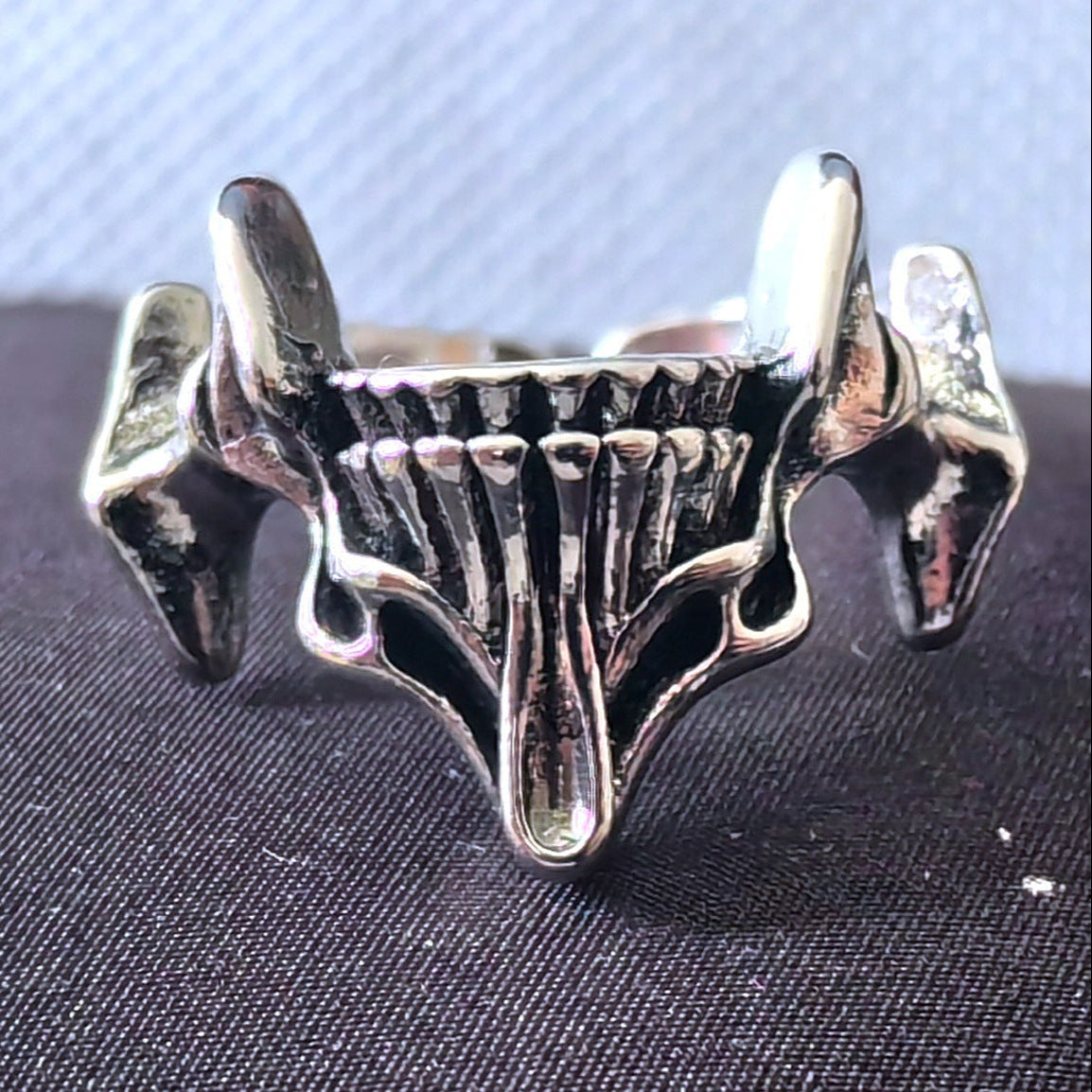 2 Pcs Skull Jaw Matching Ring Set