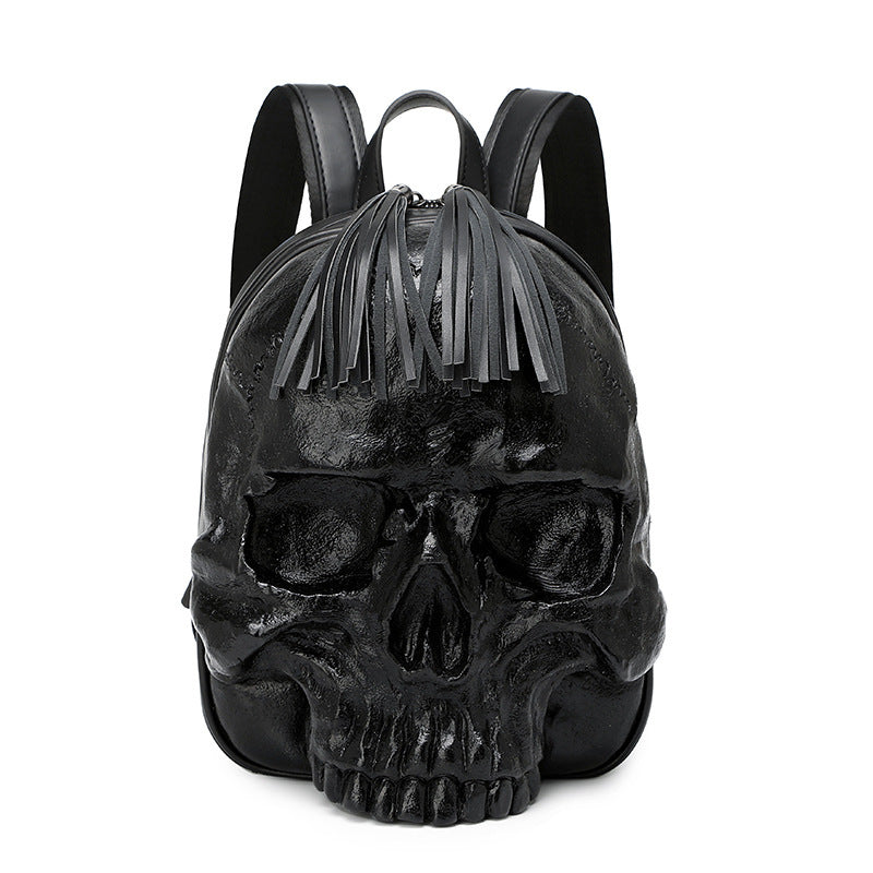 3D Large Skull Backpack black