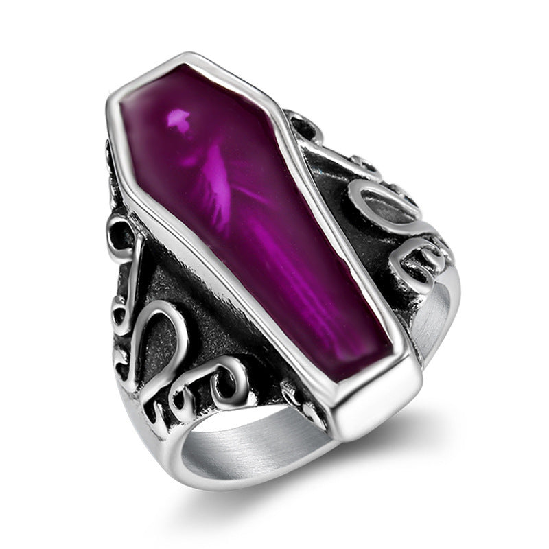 3D Purple Coffin Ring
