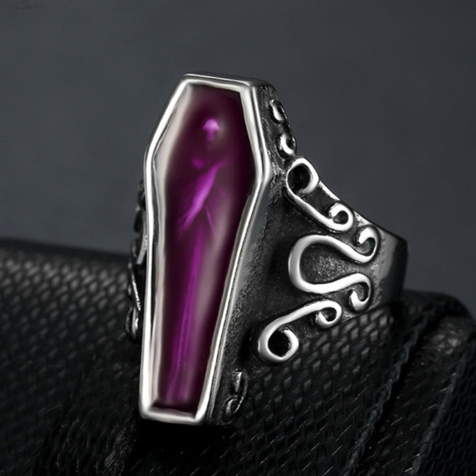 3D Purple Coffin Ring