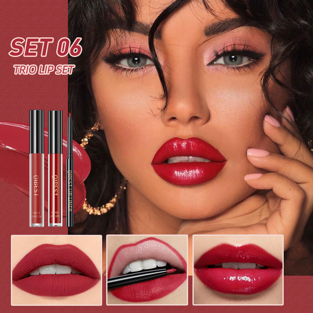 3 IN 1 Gothic Lip Set Black Lipstick Lip Gloss and Lip Liner
