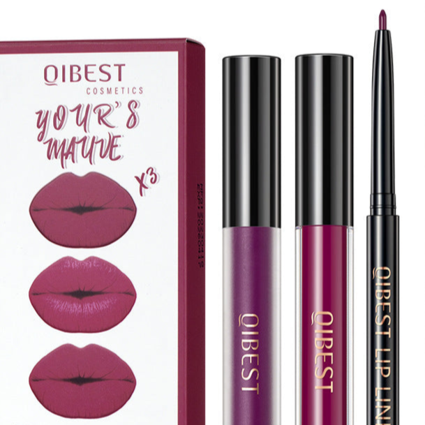 3 IN 1 Gothic Lip Set Purple Lipstick Lip Gloss and Lip Liner