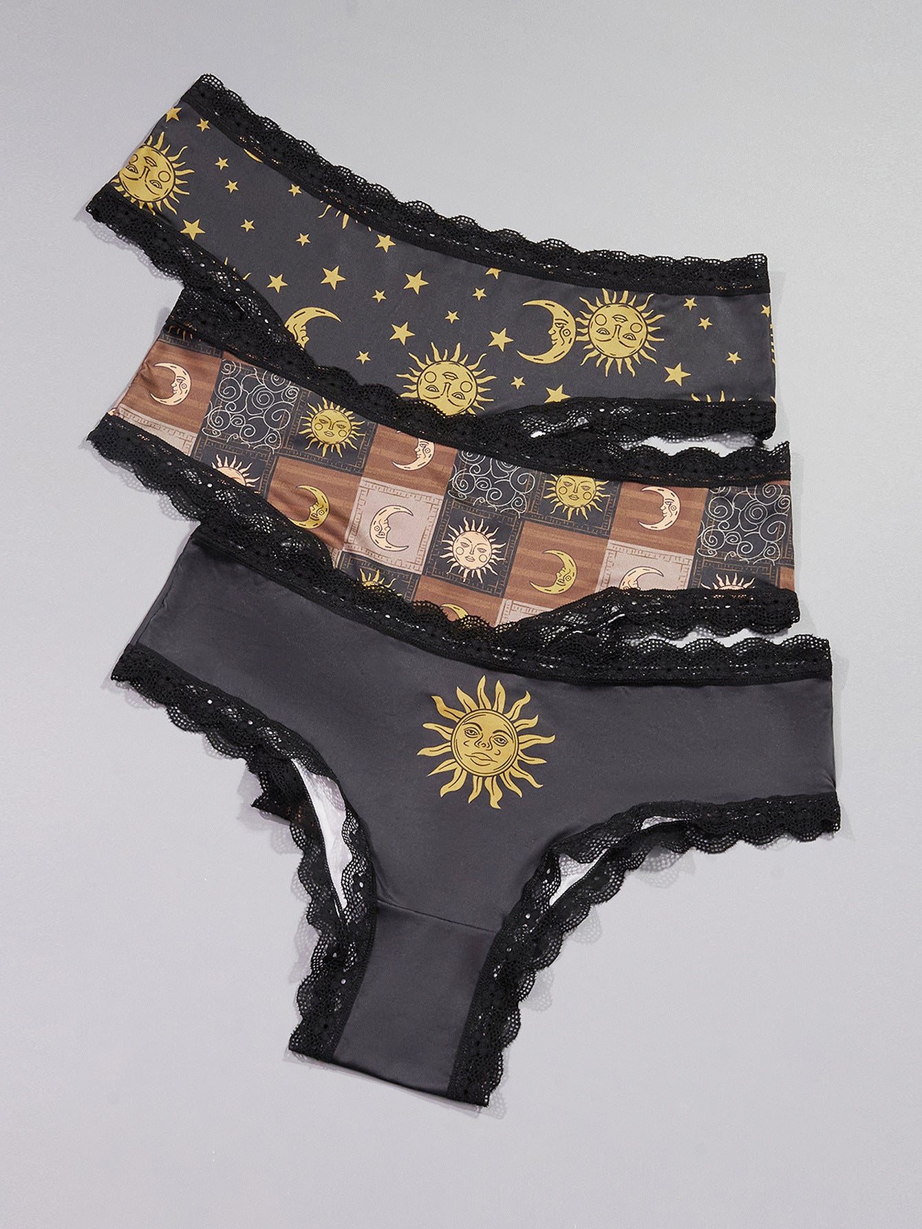3 Pcs Goth Panties set Plus Size