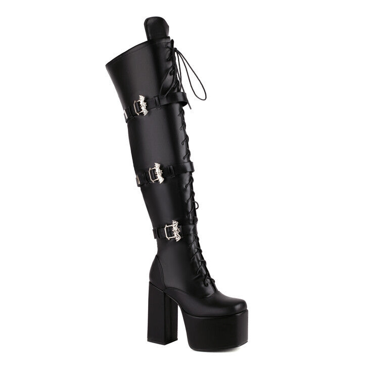 high Gothic Bat Buckle Boots for Women