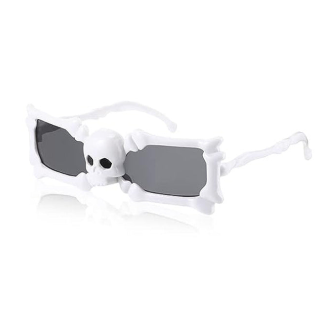 White 3d Skull Sunglasses