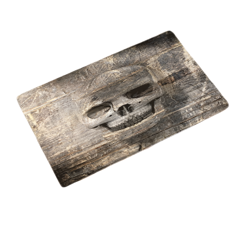 3d abstract Small Skull Bath Mat gray