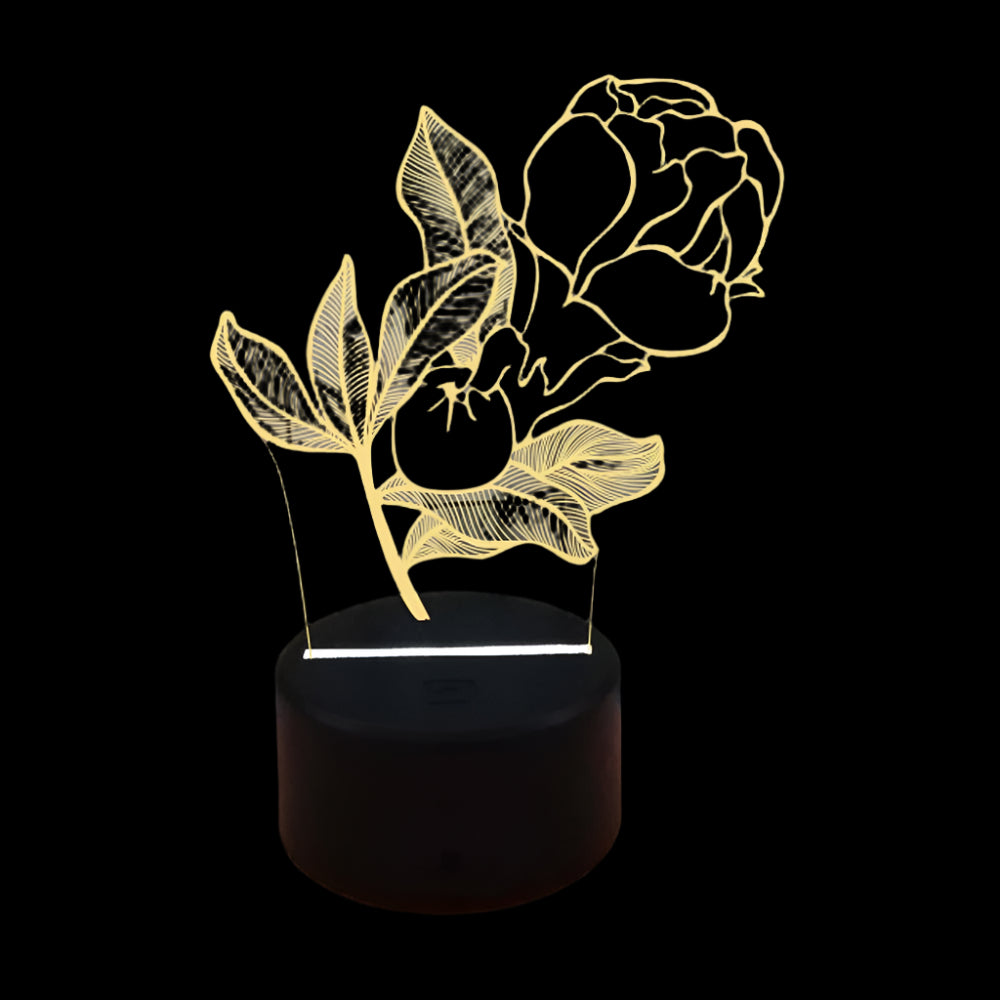 3D Rose Hologram Light