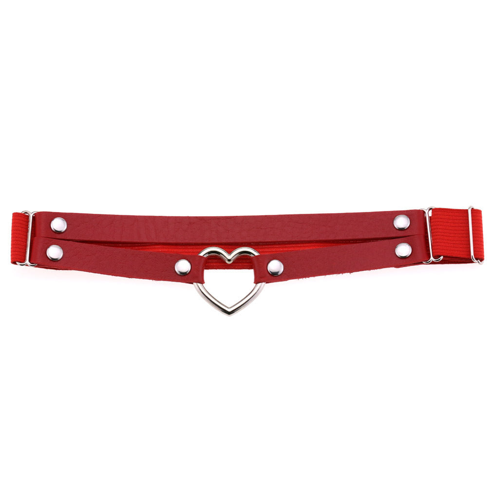 Black Faux Leather Garters Punk Heart
