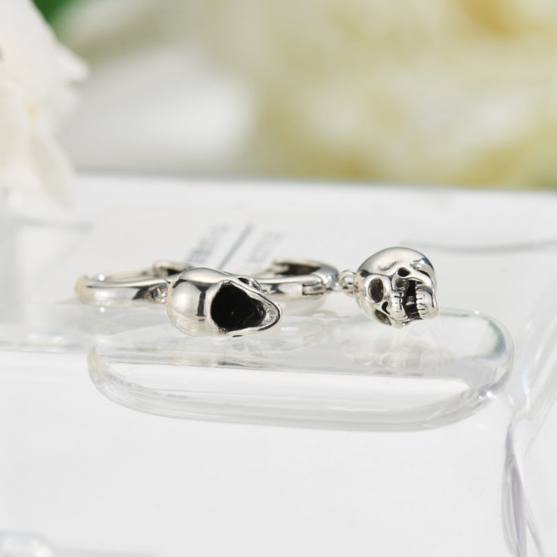 925 Silver Skull Drop Earrings for Women