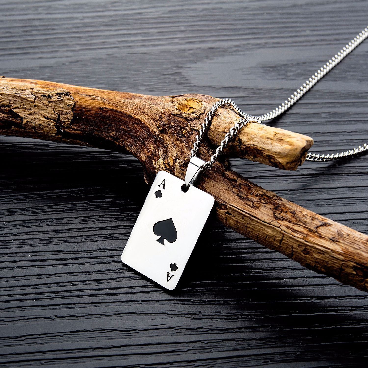 Ace Necklace for Men - Playing Card Pendant