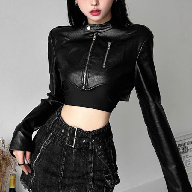 Alt Crop Vegan Leather Jacket