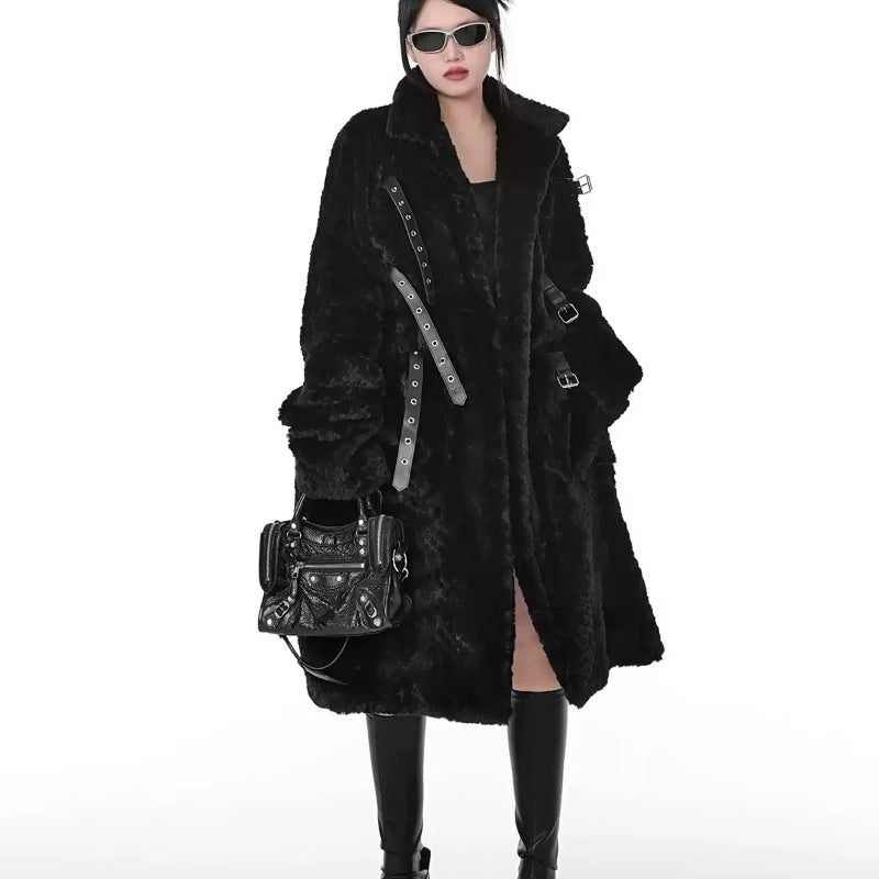 Alt Goth Fur Plush Coat Womens
