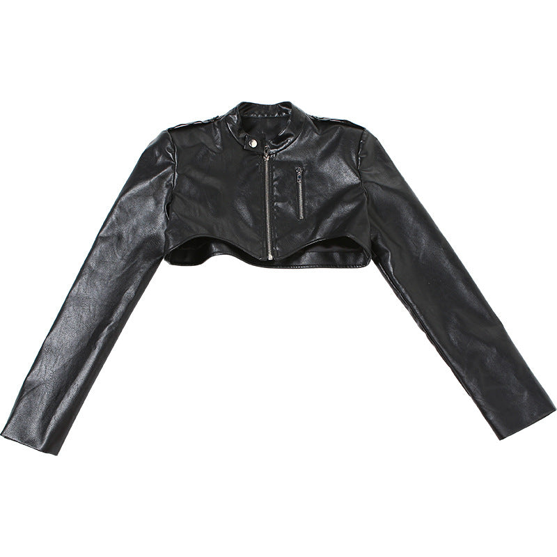 Alt Goth Crop Leather Jacket
