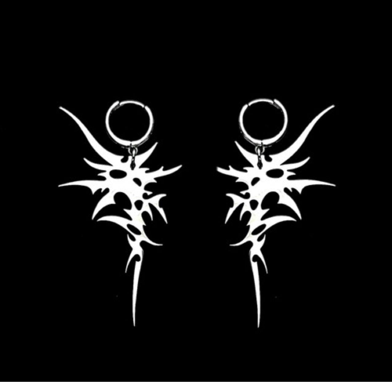 Alternative Spike Earrings Silver Color