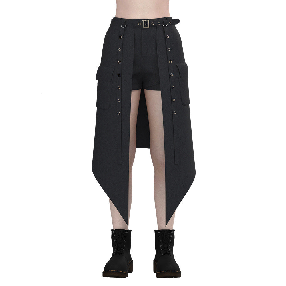 Asymmetric Shorts with add on Removable Skirt
