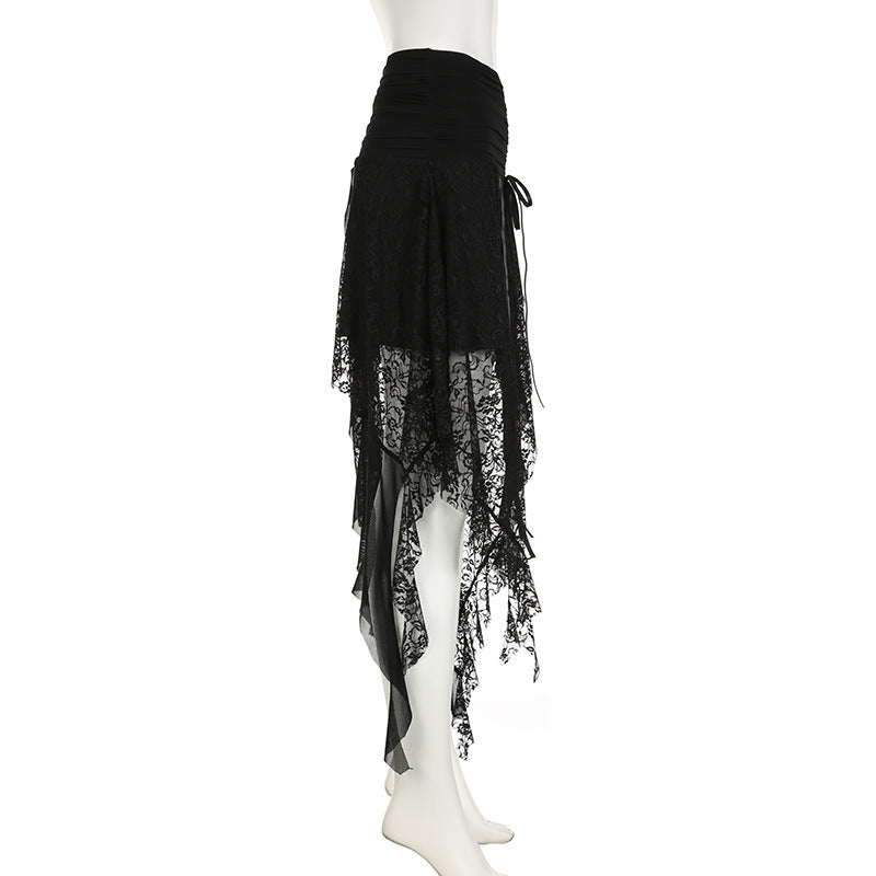 flowy Asymmetrical Black Skirt Goth