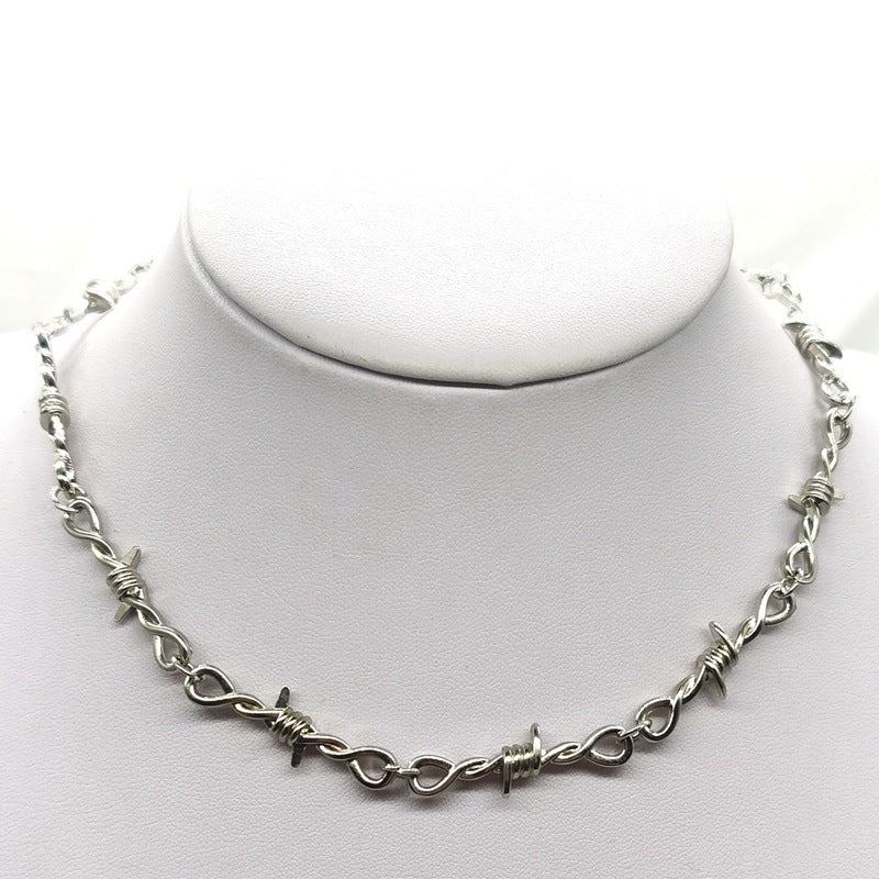 Barbed Wire Heart Necklace Womens