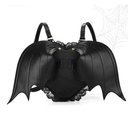 Bat Backpack Black Gothic Bat Wings Bag