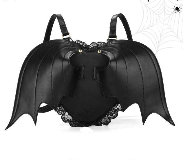 Bat Backpack Black Gothic Bat Wings