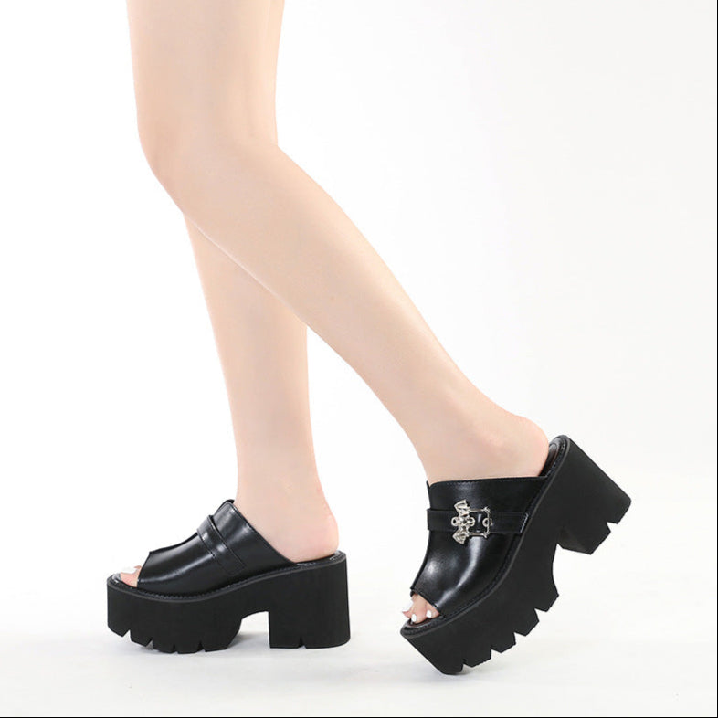 Bat Slide Sandals Gothic