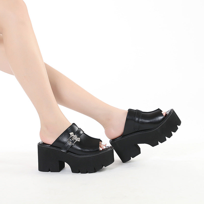 Bat Slide Sandals Gothic