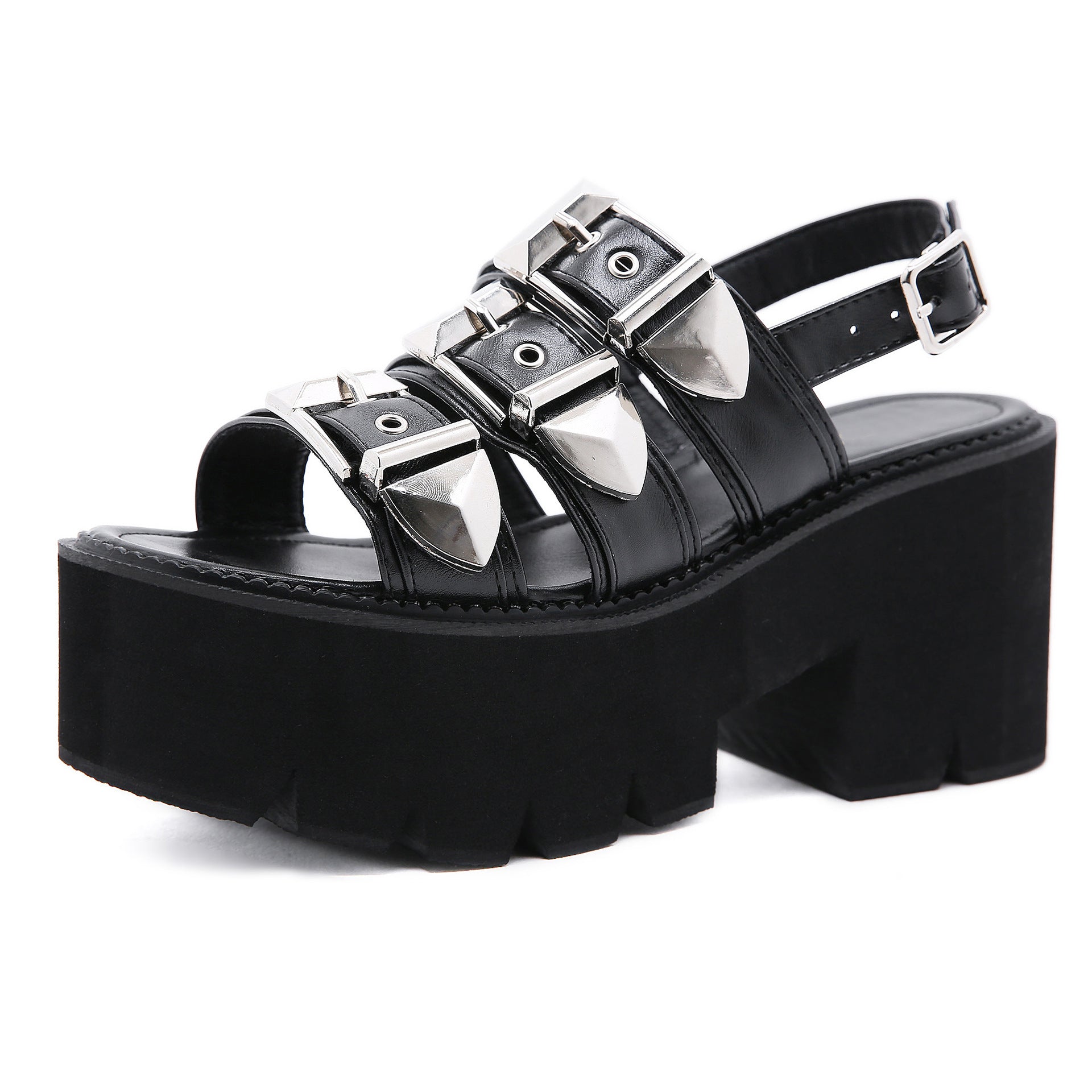 Black Alt Platform Sandals Womens