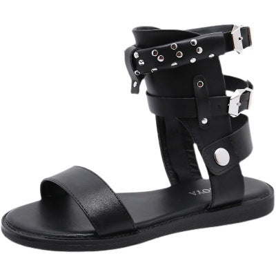 Black Ankle Gladiator Sandals