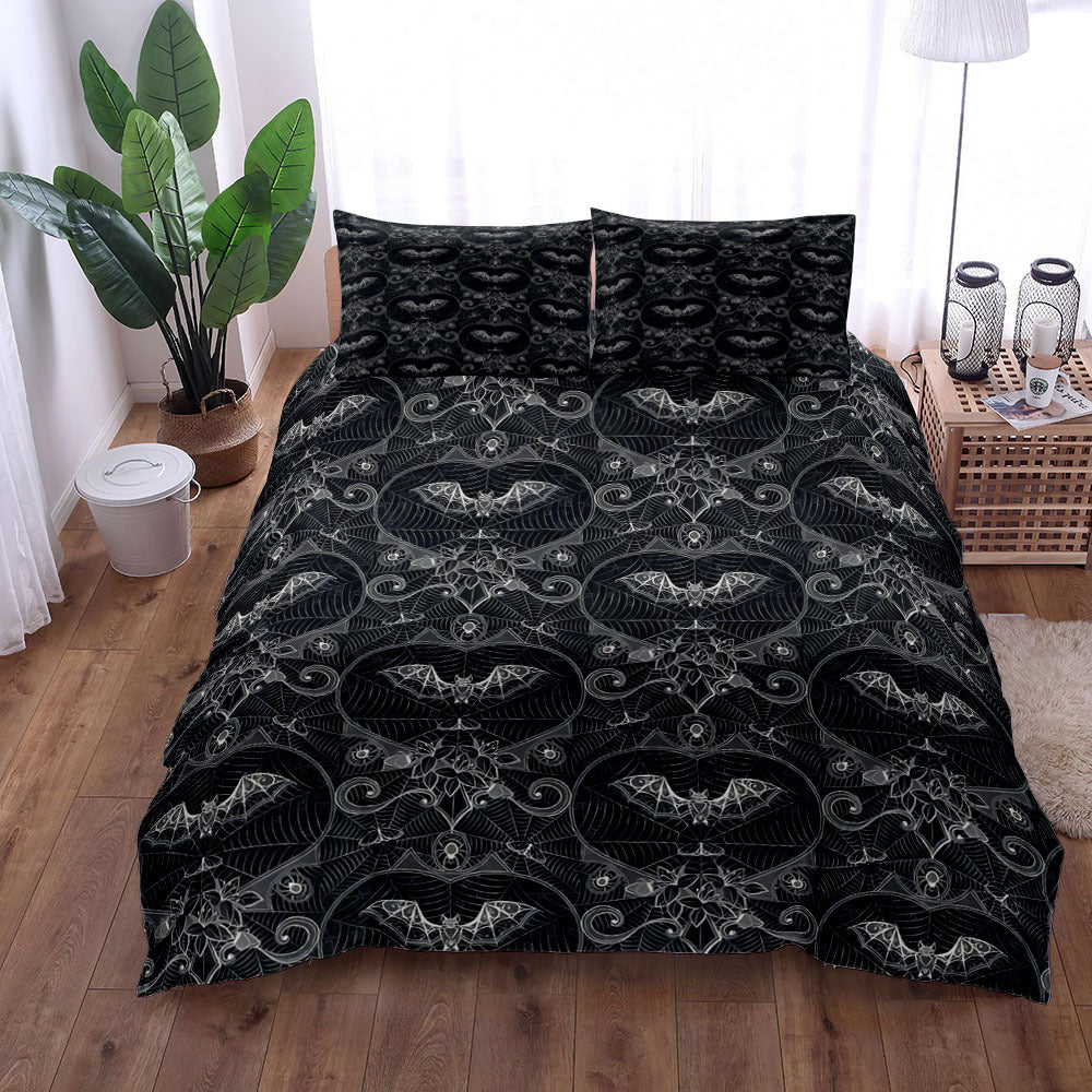 Black Bat Bedding Set - Duvet Cover and Pillowcases
