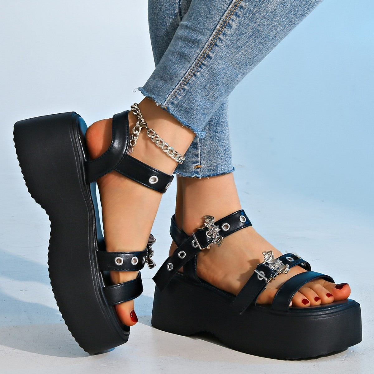 Black Bat Sandals Women