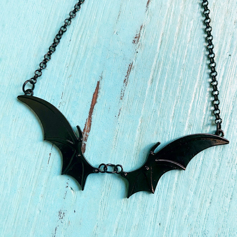 Black Bat Wing Necklace