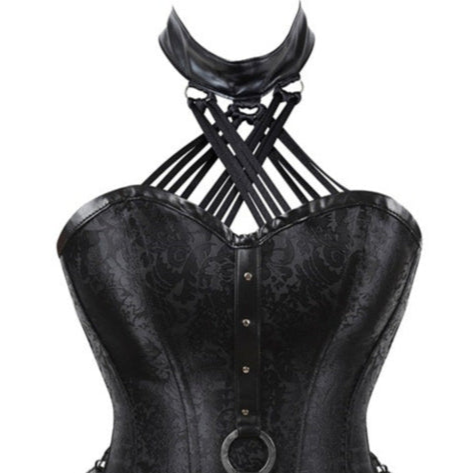 Black Bondage Corset with Choker