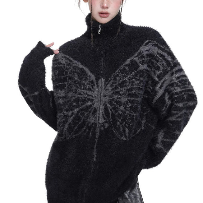 Black Butterfly Cardigan Gothic Alt Womens