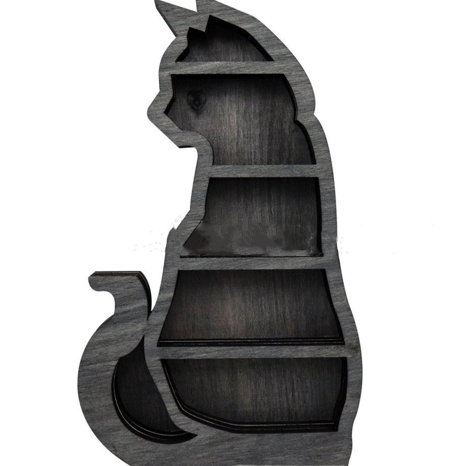 goth Black Cat Wall Shelf rack ledge