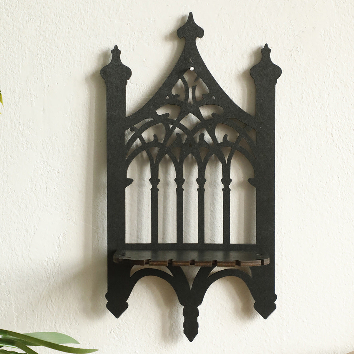 Black Cathedral Window Wall Shelf Goth