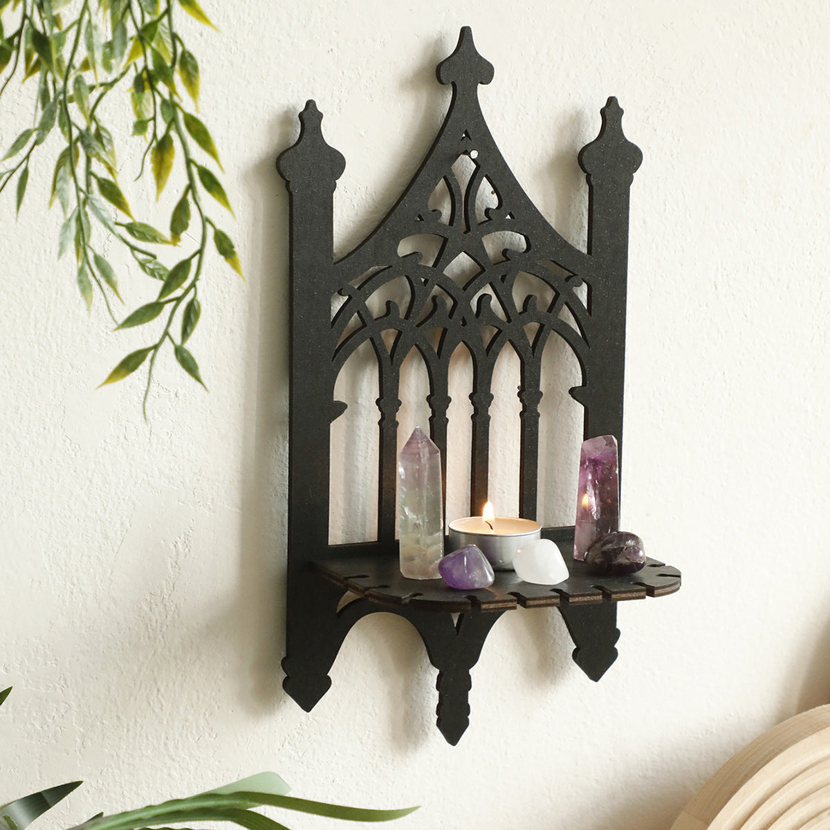 Black Cathedral goth Window Wall Shelf Goth