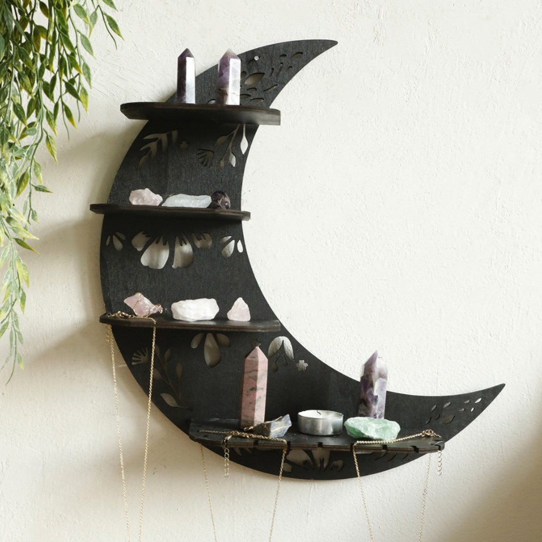 Black Crescent Moon wall Shelf