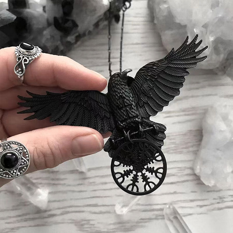 Black Crow Necklace for Men – Alternative Gothic Style