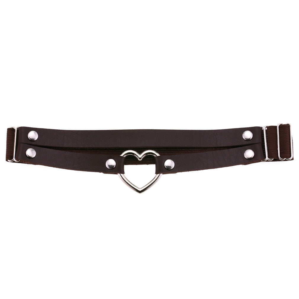 Black Faux Leather Garters Punk Heart