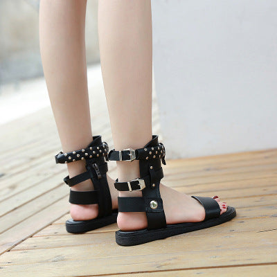 Black Ankle Gladiator Sandals