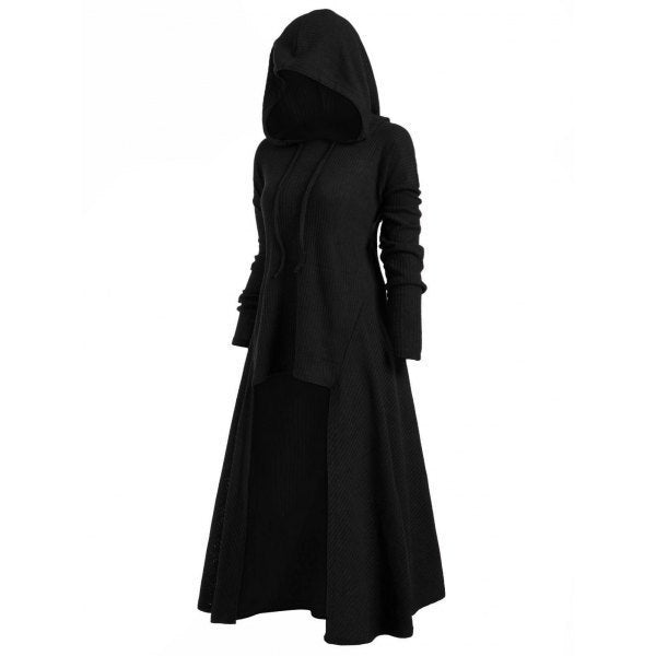 Black Goth Cloak Dress Hooded Cape sweater dress