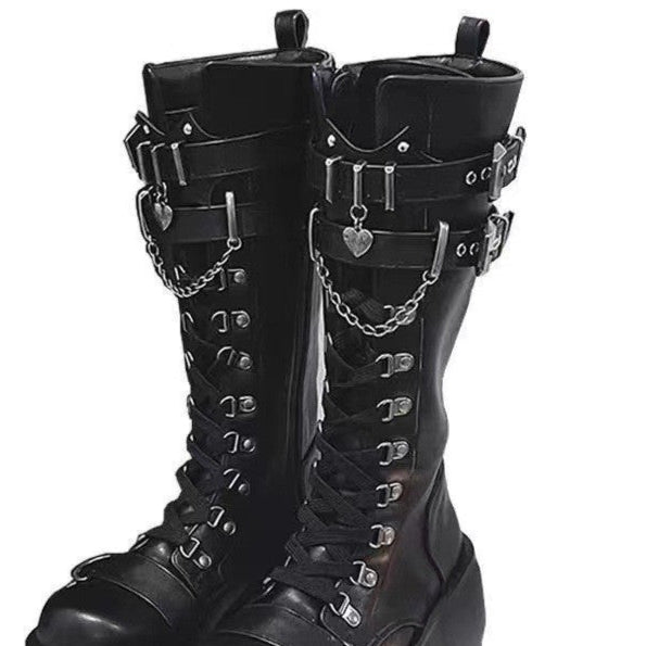 Black Goth Combat Boots Womens