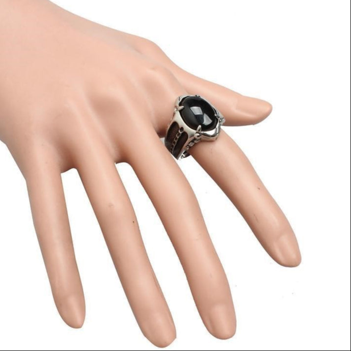 Black Goth Pendant  Ring