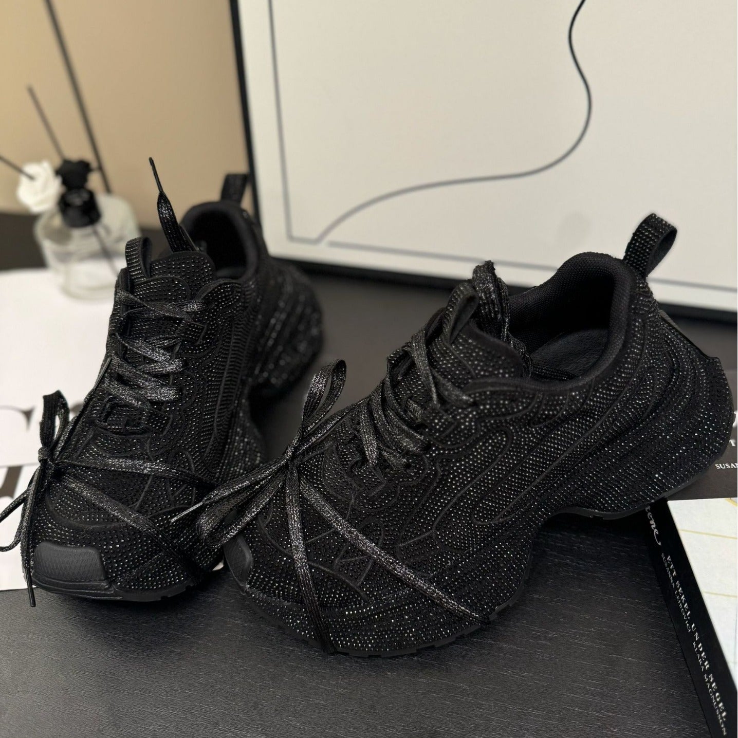 Black Goth Running Sneakers