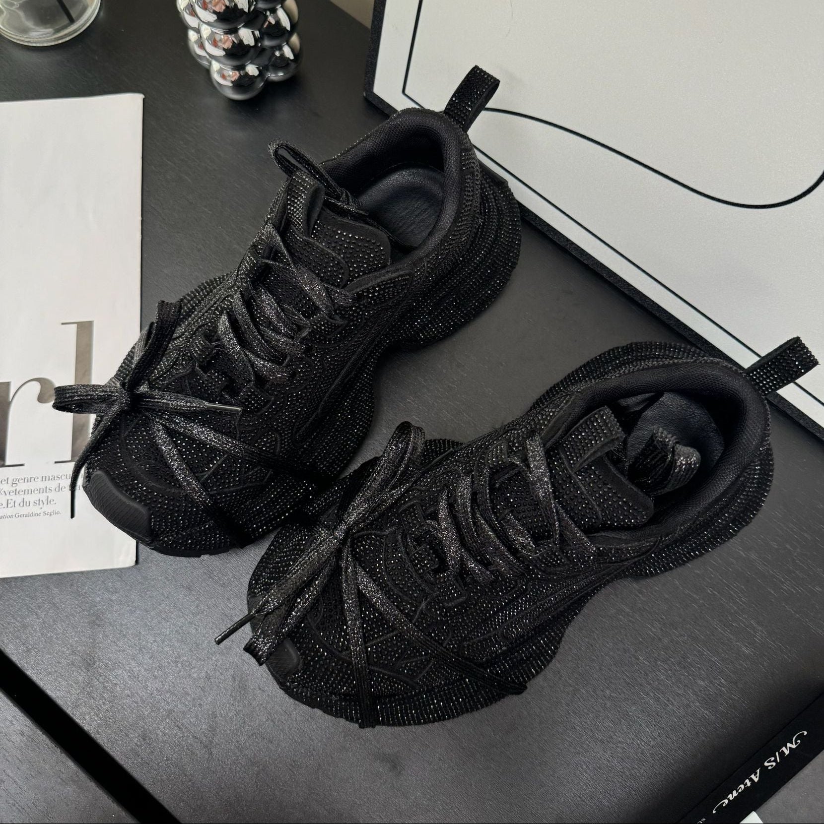 Black Goth Running Shoes Athletic Sneakers