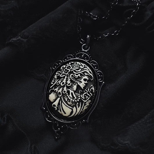 Black Gothic Skeleton Necklace