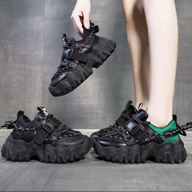 Black Goth Sports Shoes Womens