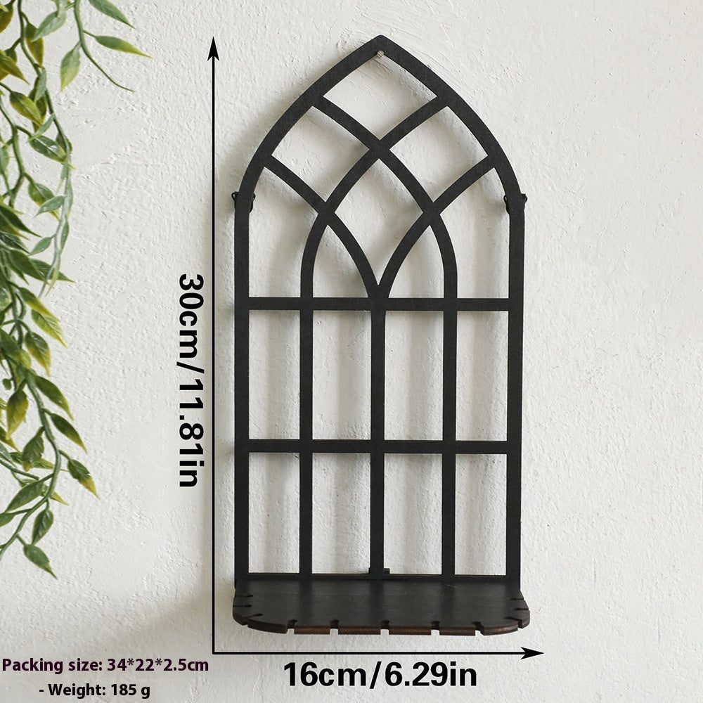 Black Gothic window Bookself for Wall
